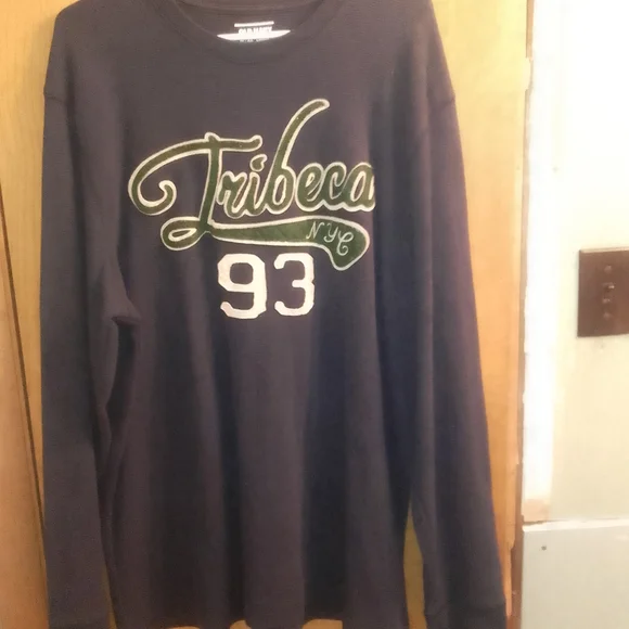 Navy Blue Men's Old Navy Tribeca NYC 93 Thermal Blue Sweater Size XXL - Picture 8 of 9